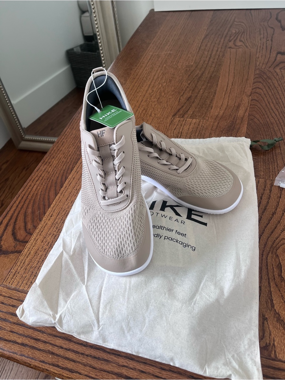 HIKE Men's Taupe Athletic Knit Sneakers
